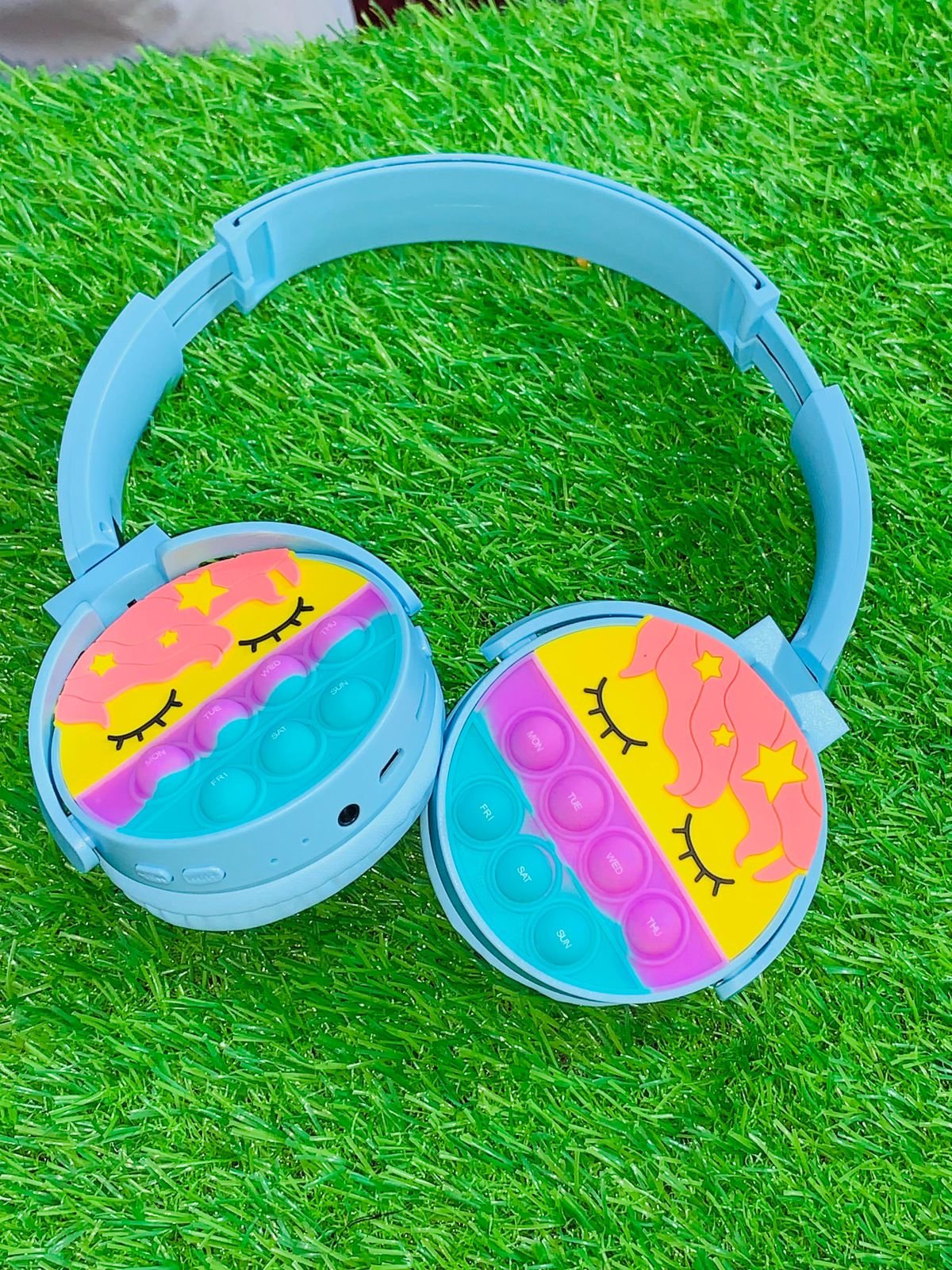 Cute Pop It Wireless Bluetooth Headphones Foldable Headset With Memory Card Support Wired And Wireless Modes Durable Quality Comfortable Use - Without Box(Random Color) - Image 2