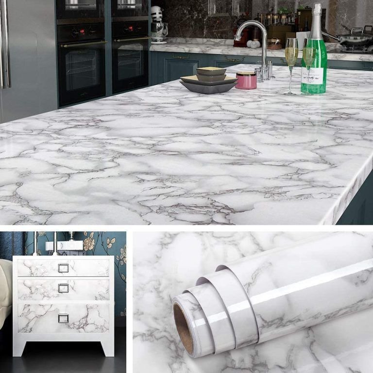 Self Adhesive White Marble Sheet For Kitchen – Waterproof, Heat And Oil Resistant Wallpap er For Countertops, Cabinets, And Furniture(60x200) - Image 2
