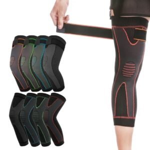 1 Piece Adjustable Compression Knee Support Brace | Breathable Elastic Knee Pad With Strap For Pain Relief, Sports Protection, And Joint Support (With Box)
