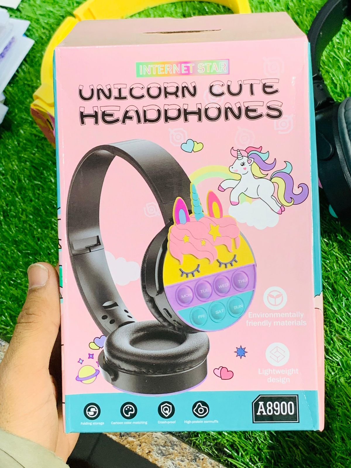 Cute Pop It Wireless Bluetooth Headphones | Foldable Headset With Memory Card Support, Wired & Wireless Modes, Soft Earpads For Kids - With Box (Random Color) - Image 6