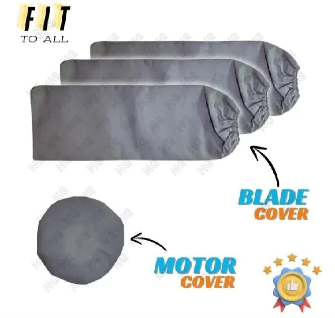 Universal Ceiling Fan Blade & Motor Cover Set – Dustproof, Washable Fabric Protection for Home & Office Fans - Image 2