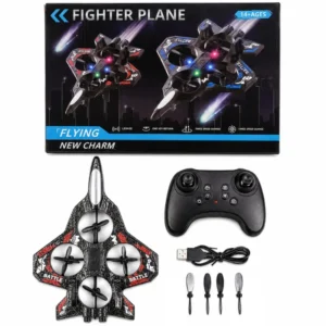 Premium RC Fighter Plane 2.4 GHz | Remote Control Foam Airplane Toy with Lights & 3D Stunt Glider