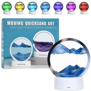 3D Moving Sand Art LED Lamp | Flowing Sandscape Painting Display | USB Decorative Table Lamp for Home & Office | Random Color