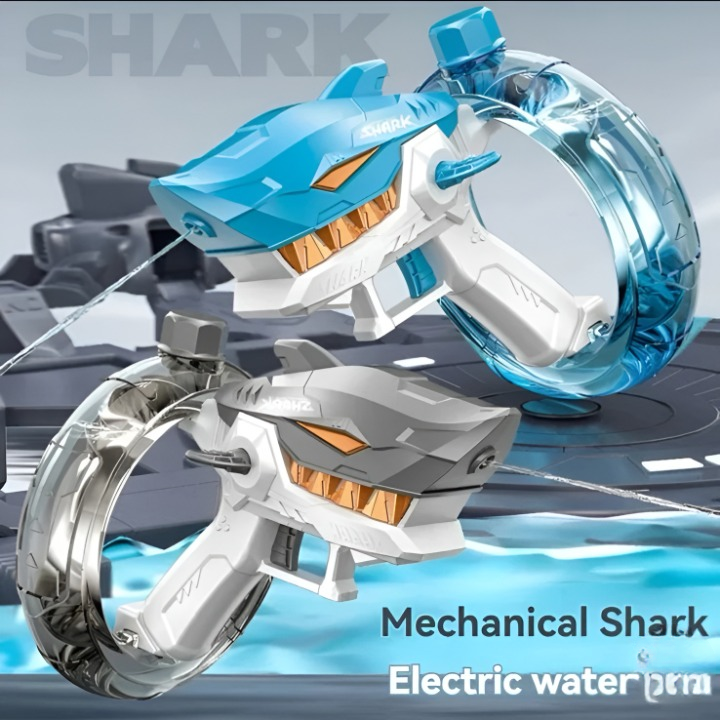 Rechargeable Shark Water Gun – High Pressure Electric Water Blaster Toy For Kids, Long Range Water Shooter, Fun Outdoor Summer Play (Random Color) - Image 2