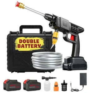 Double Battery Automatic Cordless Car Wash Spray Gun 48VF | Wireless High Pressure Foam Jet Washer | Portable Pressure Washer for Car, Bike & Home